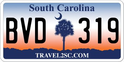 SC license plate BVD319