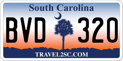 SC license plate BVD320