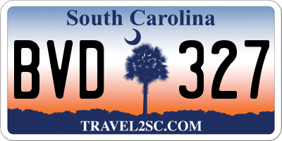 SC license plate BVD327