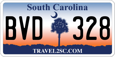 SC license plate BVD328