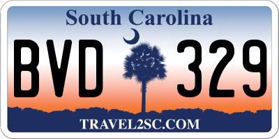 SC license plate BVD329