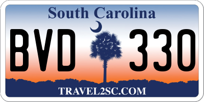 SC license plate BVD330