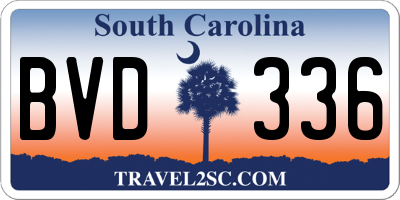SC license plate BVD336