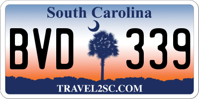SC license plate BVD339