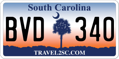 SC license plate BVD340