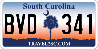 SC license plate BVD341