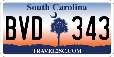 SC license plate BVD343