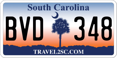 SC license plate BVD348