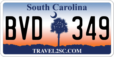 SC license plate BVD349