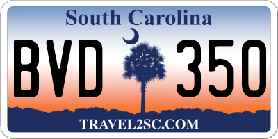 SC license plate BVD350