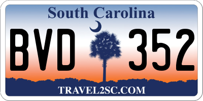 SC license plate BVD352