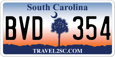 SC license plate BVD354