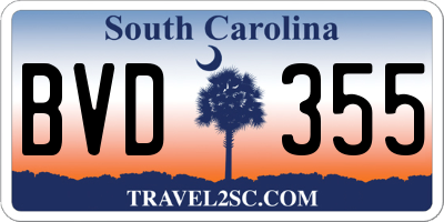 SC license plate BVD355