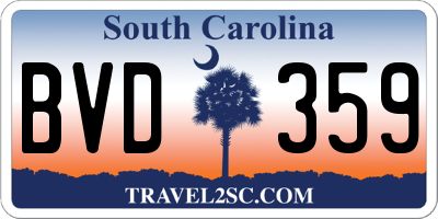 SC license plate BVD359