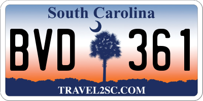SC license plate BVD361