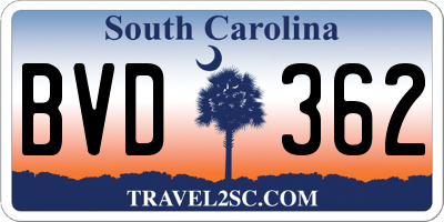 SC license plate BVD362