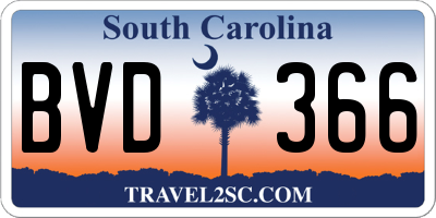 SC license plate BVD366