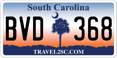 SC license plate BVD368