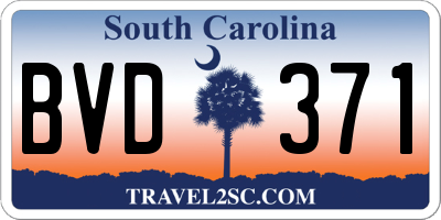 SC license plate BVD371