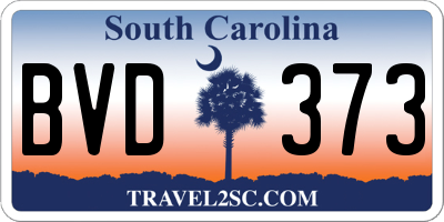 SC license plate BVD373