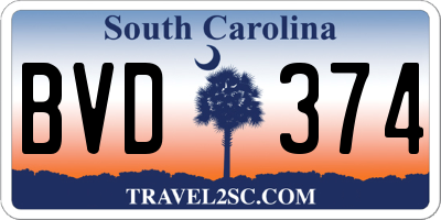SC license plate BVD374
