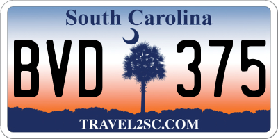 SC license plate BVD375