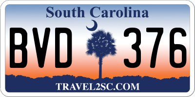 SC license plate BVD376