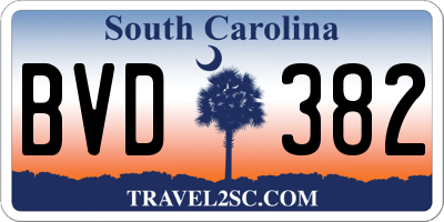 SC license plate BVD382