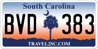 SC license plate BVD383