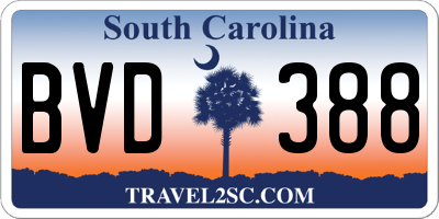 SC license plate BVD388