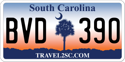 SC license plate BVD390
