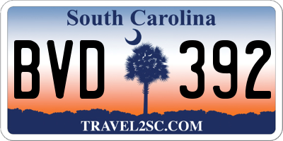 SC license plate BVD392