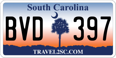SC license plate BVD397