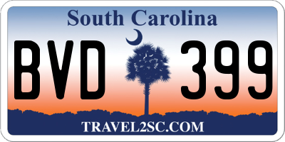 SC license plate BVD399