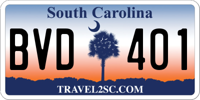 SC license plate BVD401