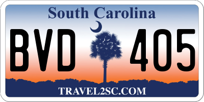 SC license plate BVD405