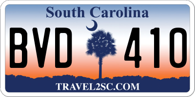 SC license plate BVD410
