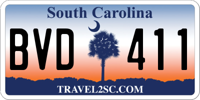 SC license plate BVD411