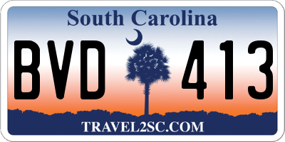 SC license plate BVD413