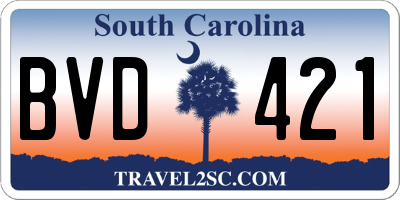 SC license plate BVD421