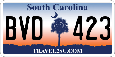 SC license plate BVD423