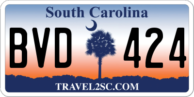 SC license plate BVD424