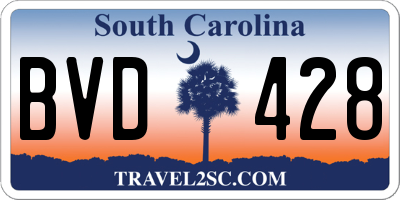 SC license plate BVD428