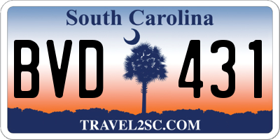 SC license plate BVD431