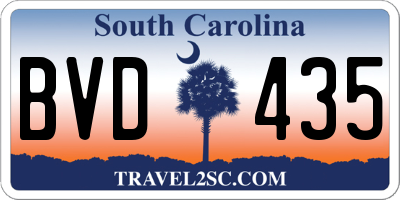 SC license plate BVD435