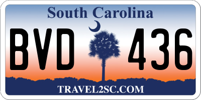 SC license plate BVD436