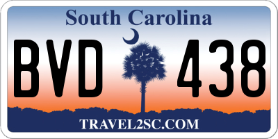 SC license plate BVD438
