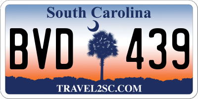 SC license plate BVD439