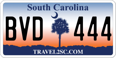 SC license plate BVD444