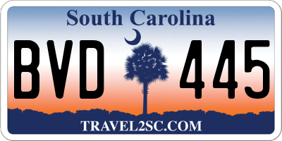 SC license plate BVD445